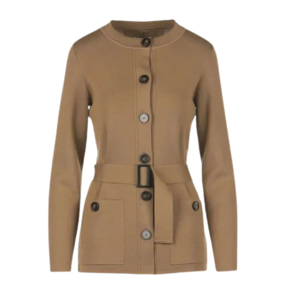 1LS1015-012 LUISA SPAGNOLI Masia Wool Cardigan Brown #100160.2246 (C-EU-E)