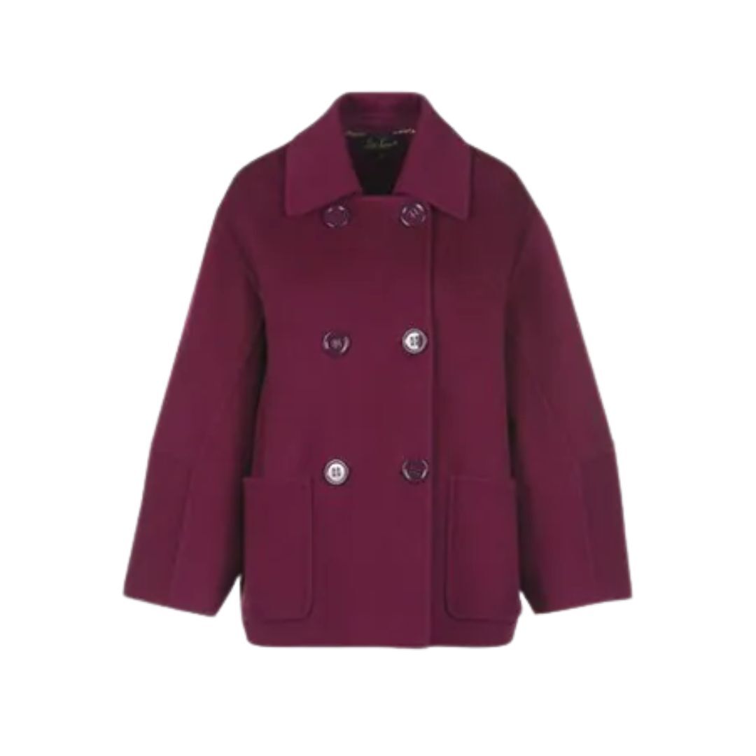 1LS1015-057 LUISA SPAGNOLI Super Double-Breasted Jacket Purple #542241.0000 (C-EU-E)