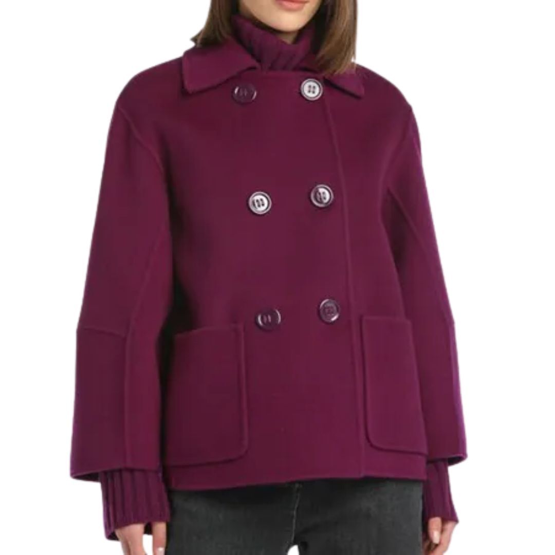 1LS1015-057 LUISA SPAGNOLI Super Double-Breasted Jacket Purple #542241.0000 (C-EU-E)
