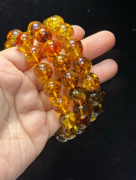 251016 - D123 12-13mm巨無霸頂級花珀手串（一物一證書）(11月中到貨）