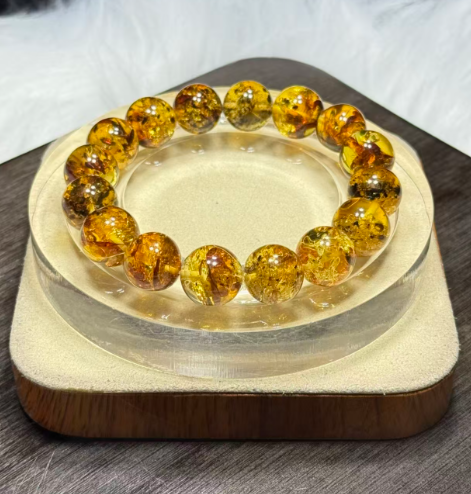 251016 - D123 12-13mm巨無霸頂級花珀手串（一物一證書）(11月中到貨）
