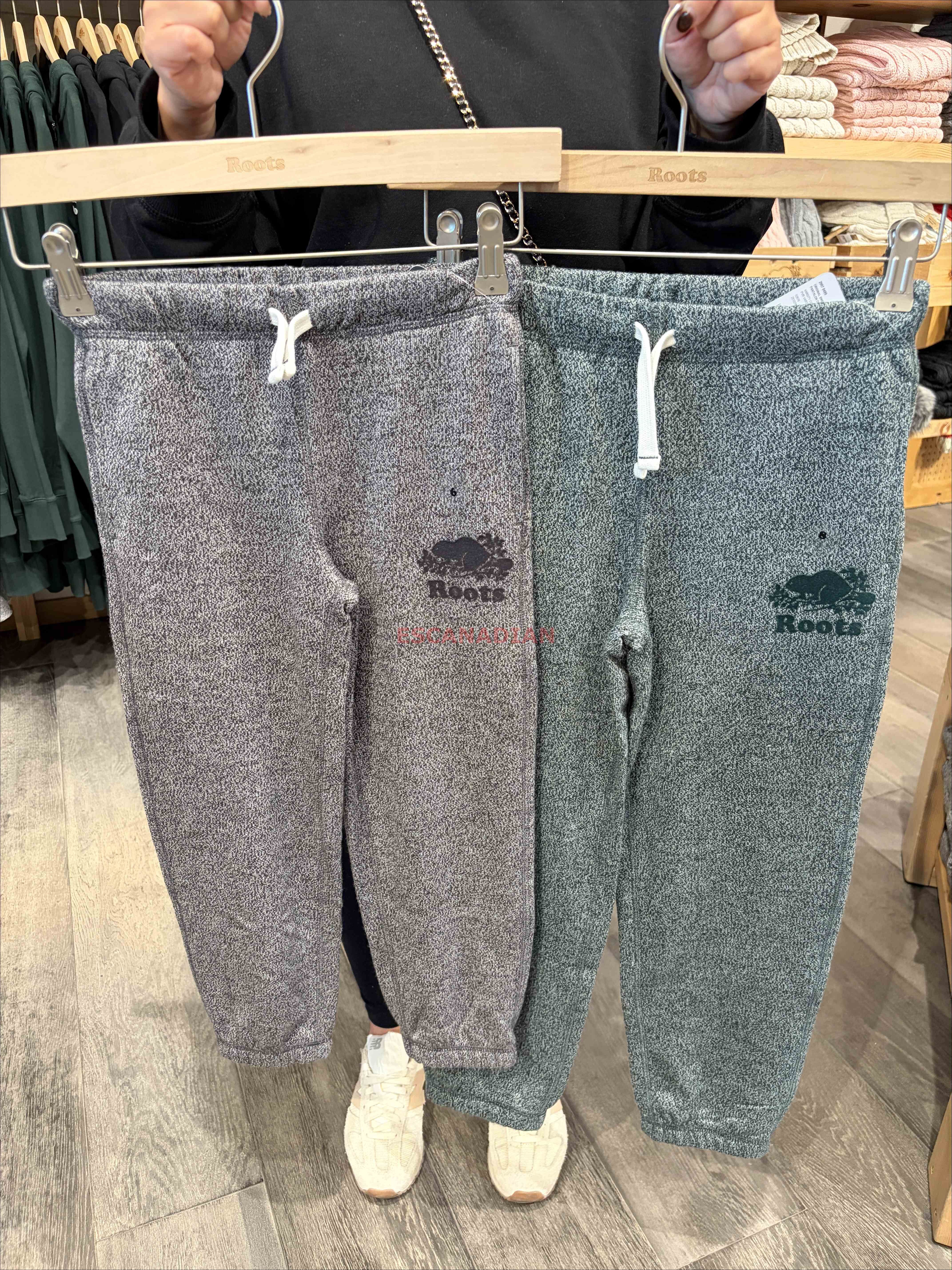 ROOTS 大童 經典款 縮口 刷毛 棉褲 (2色)