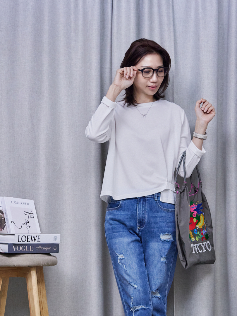 側邊打摺收腰設計★讓比例剛剛好的上衣