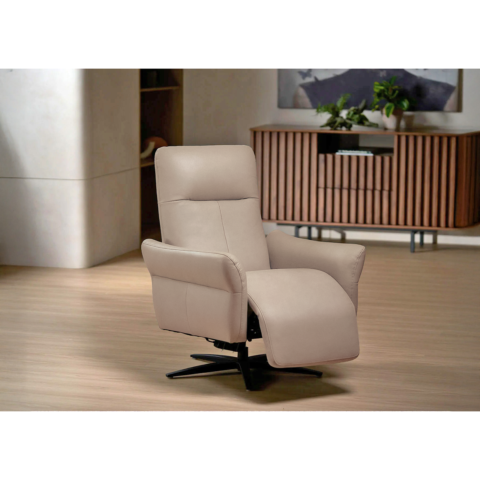 Vinge 耐磨皮電動沙發 - 奶茶色〔SF9540SYN〕