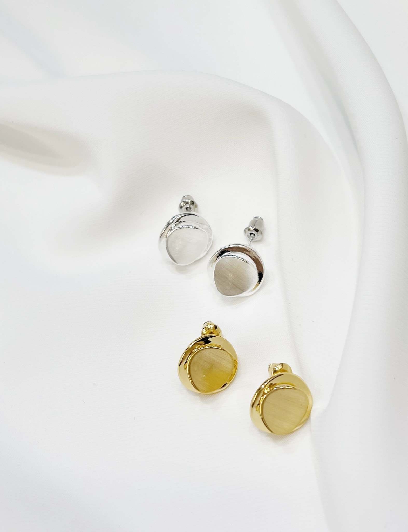 雙圓百搭金屬耳環