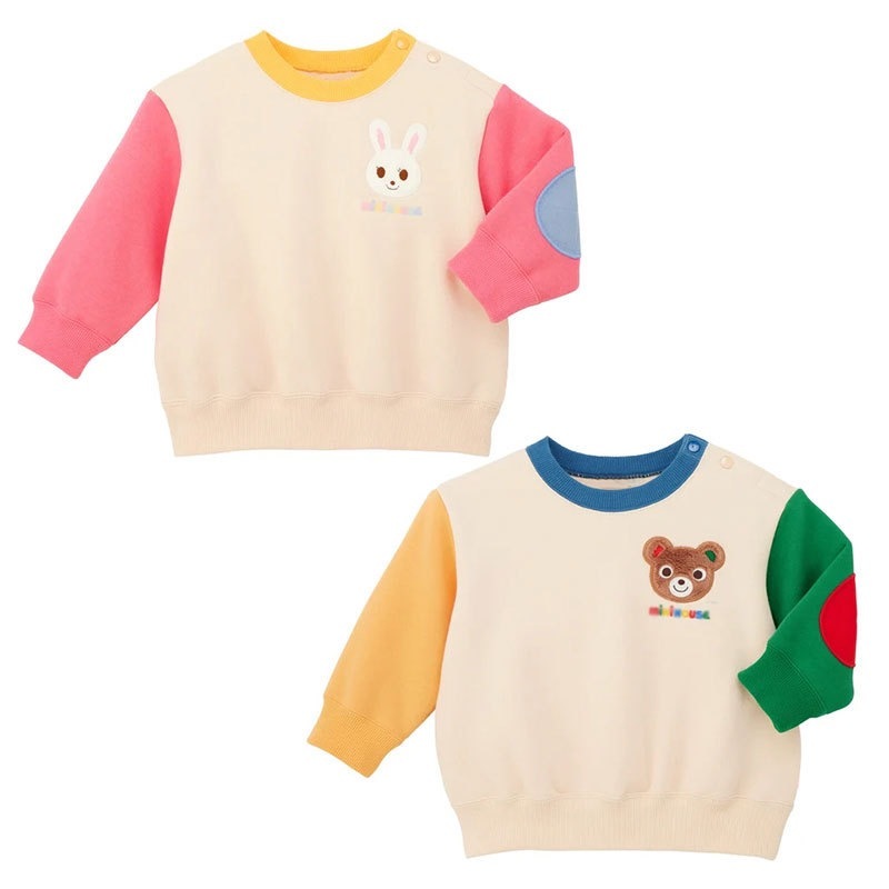 𝐌𝐢𝐤𝐢 𝐇𝐨𝐮𝐬𝐞 熊兔拼色插肩袖加絨衛衣