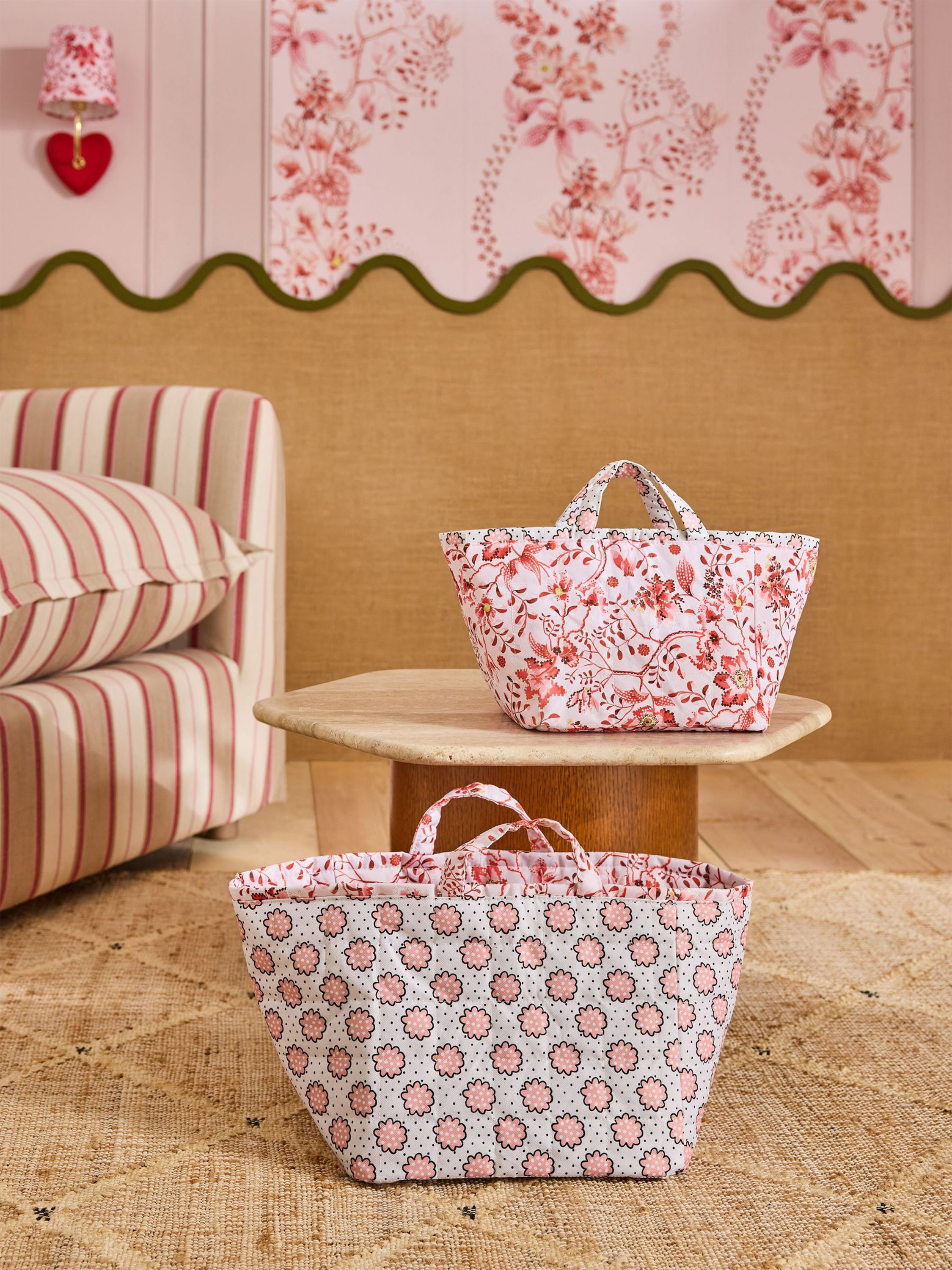Mystery Floral Pink 絎縫收納袋組