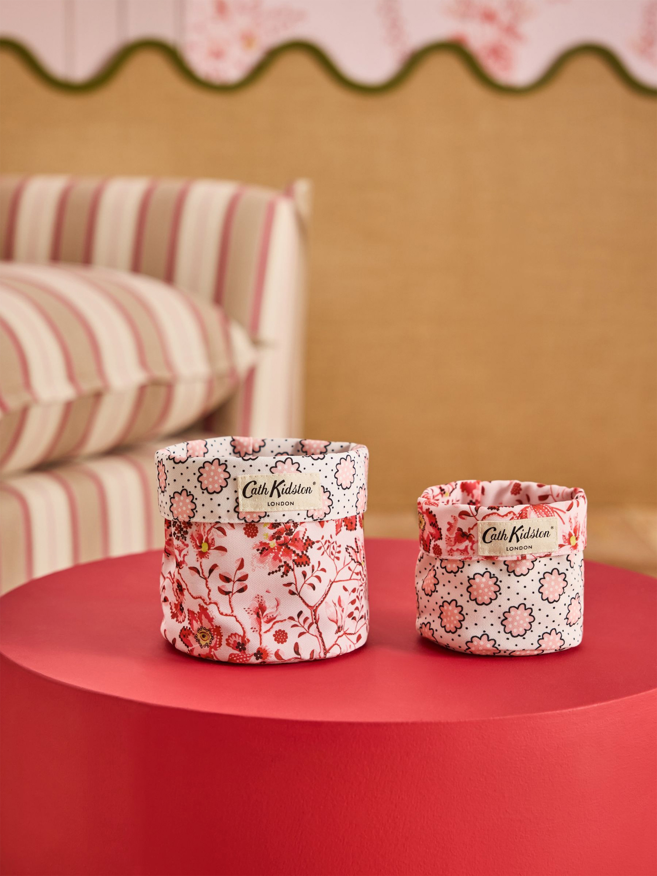 Mystery Floral Pink 居家收納籃二入組