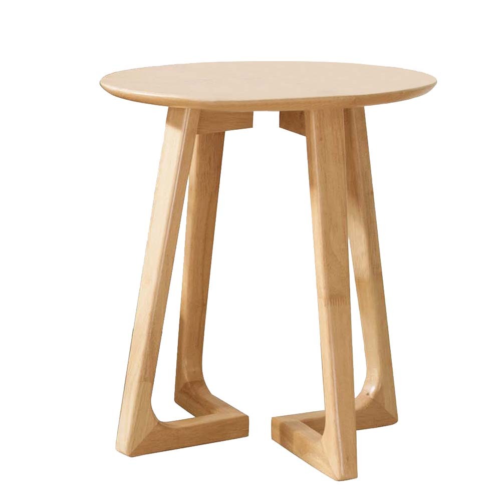 傑尼原木色全實木圓型小茶几/邊几/邊桌/電話架/花架