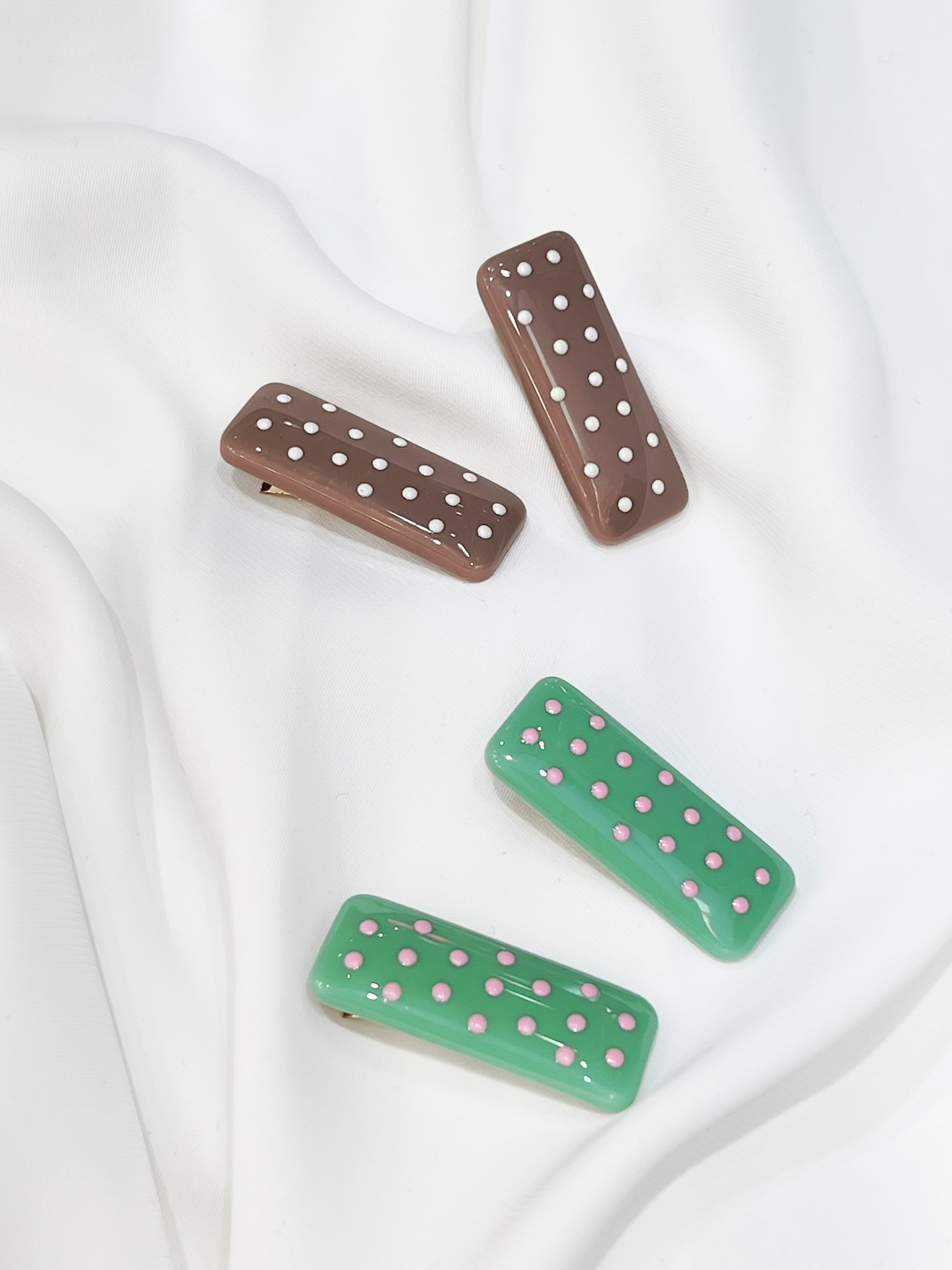 (活力可愛)點點髮夾-兩件組