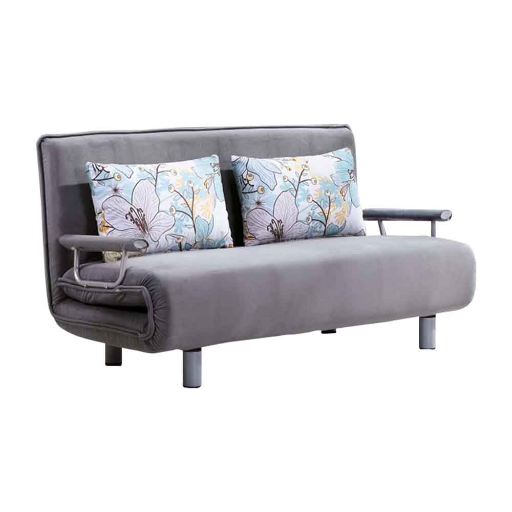 荷森灰色布沙發床/雙人椅/二人座(送抱枕)