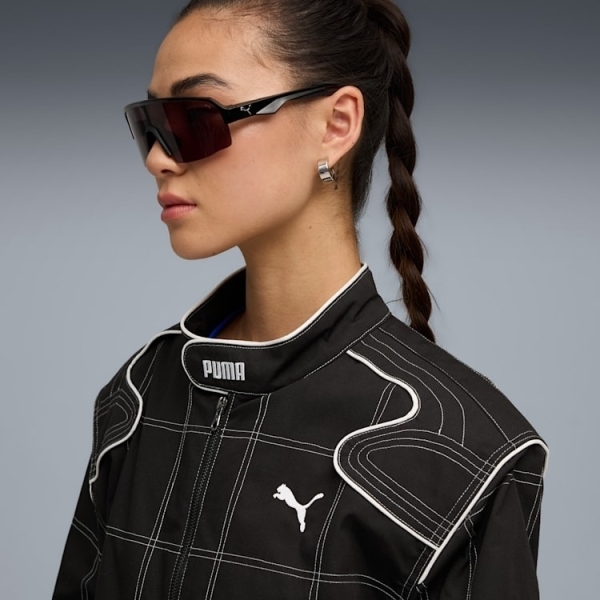 PUMA 外套 流行系列 FUTURE RACER 黑 格紋 賽車外套 女 63216301