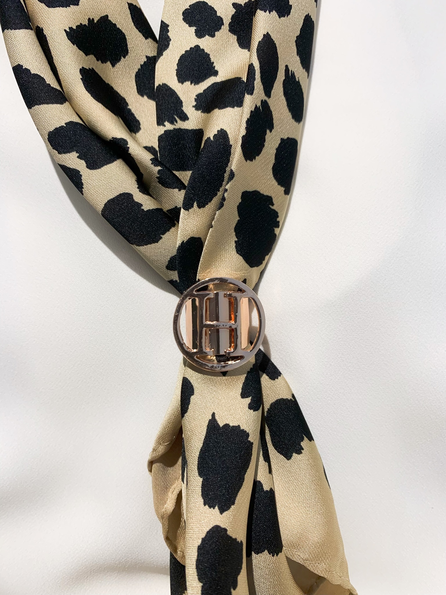 經典豹紋絲巾組