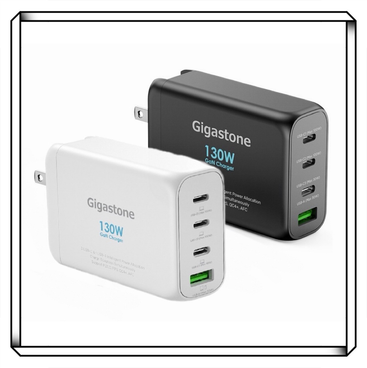 GIGASTONE 立達 氮化鎵 GaN 130W 快速充電器 + USB-C充電線