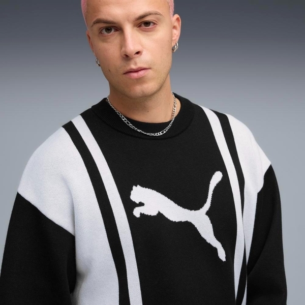 PUMA 針織衫 流行系列 FUTURE ARCHIVE 黑白 長袖 圓領衫 男女 63229401