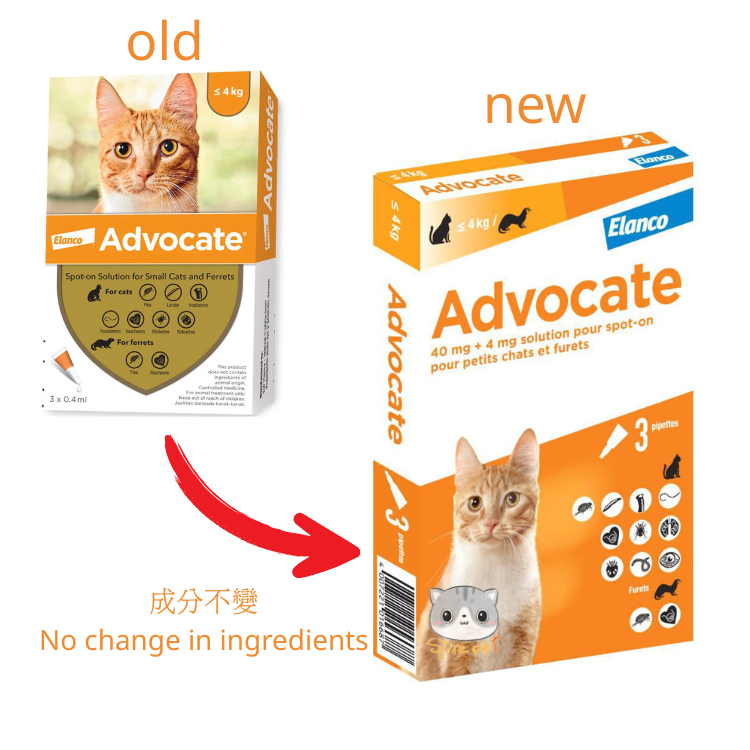 Elanco (Bayer)  Advocate below 4kg for cats