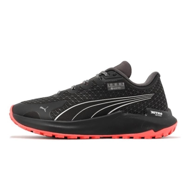 PUMA 慢跑鞋 FAST-TRAC NITRO 黑橘紅 GTX 防水 氮氣 越野鞋 女 37706304
