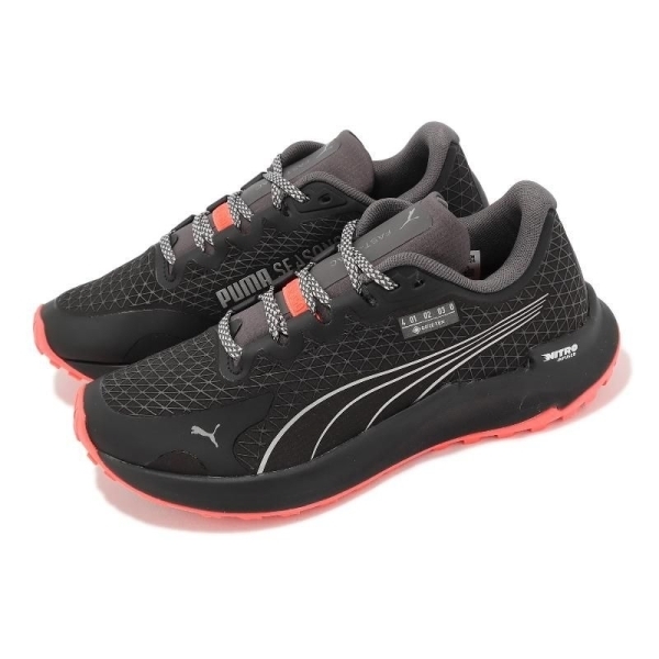 PUMA 慢跑鞋 FAST-TRAC NITRO 黑橘紅 GTX 防水 氮氣 越野鞋 女 37706304