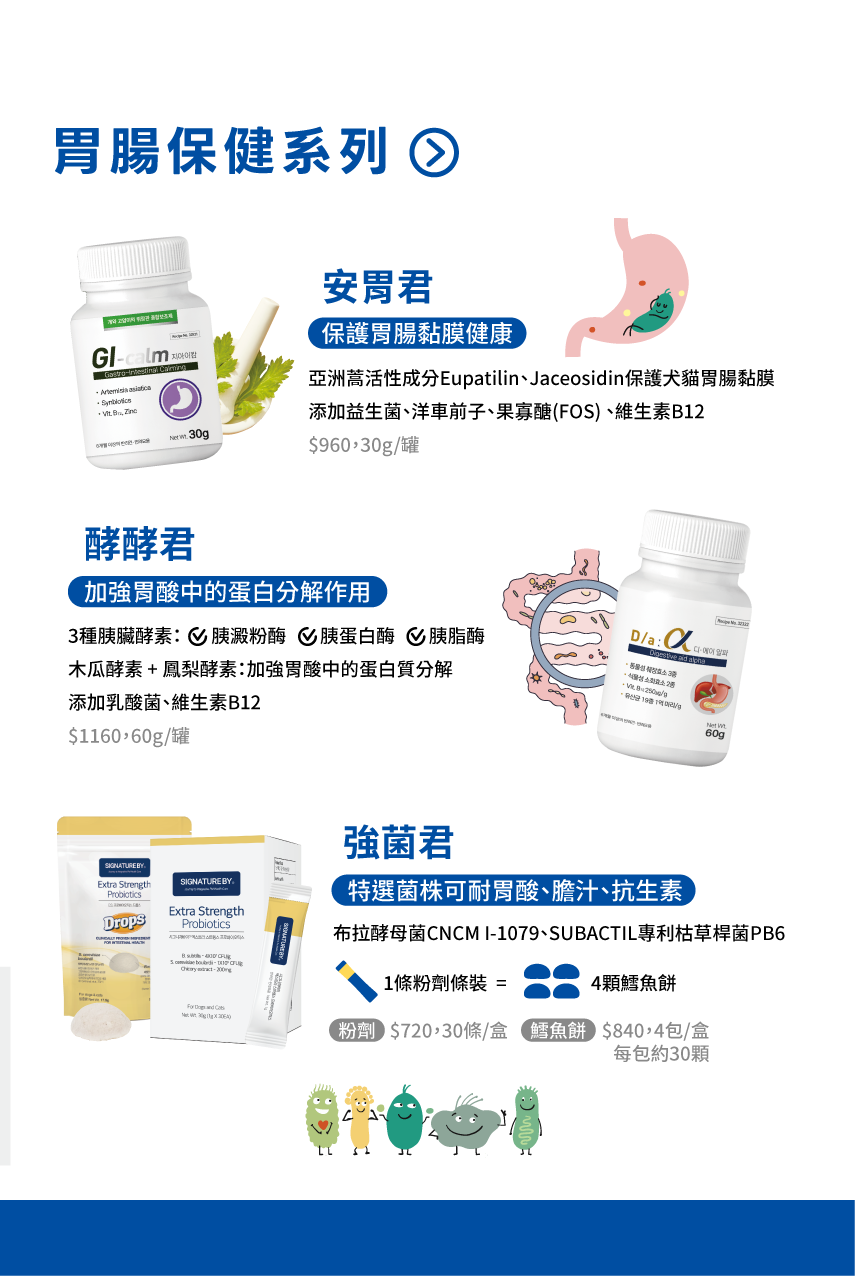犬貓腸胃保健品 亞洲蒿 益生菌 消化酵素