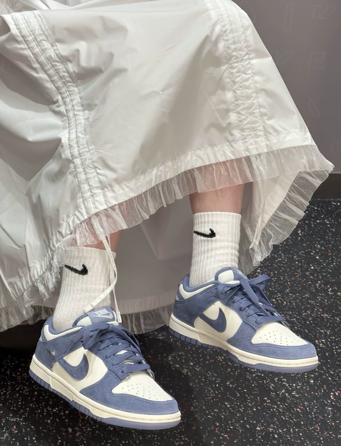 女鞋 NIKE DUNK LOW 'World Indigo' 白薰衣草 金屬小勾 麂皮 復古 運動 休閒鞋【IB4417-103】