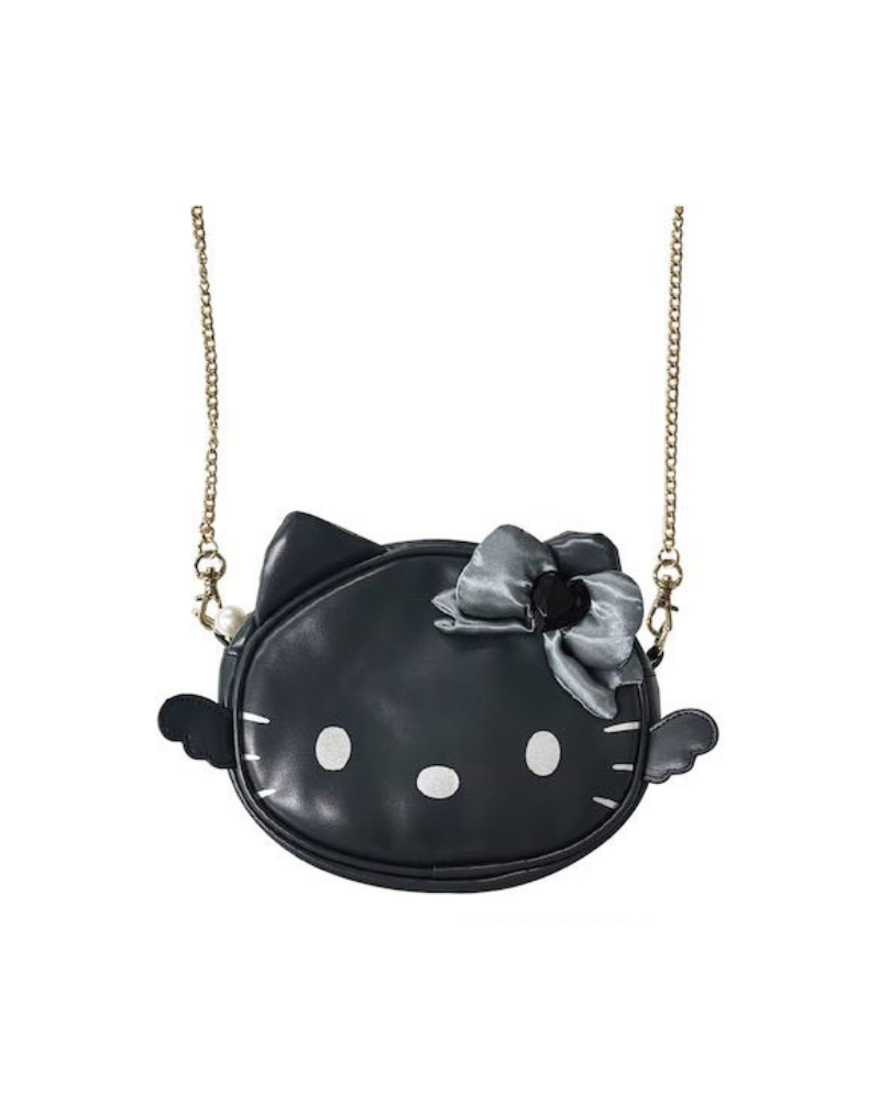 Hello Kitty 黑天使仿皮大頭斜揹袋