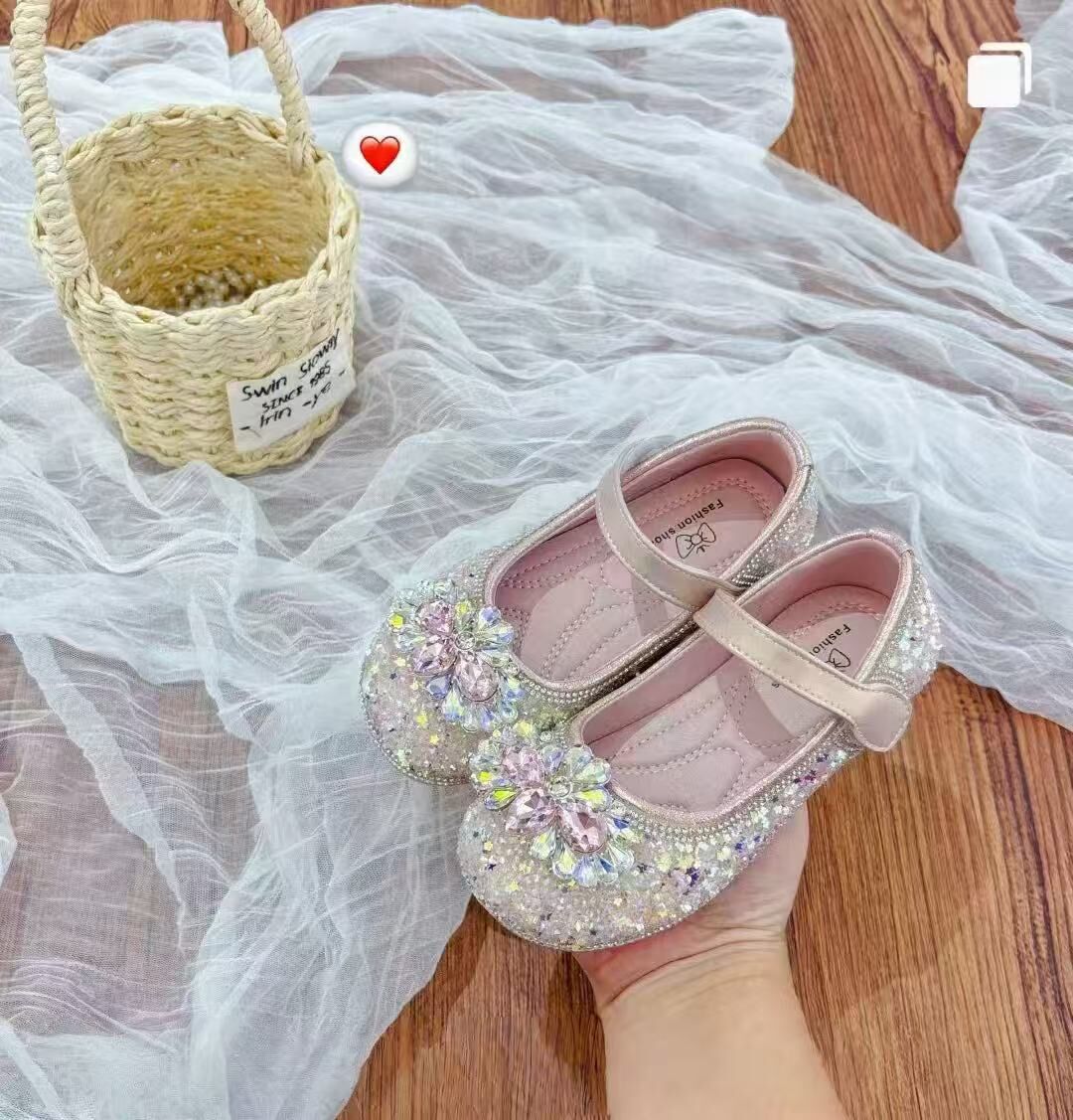 BYB10SS030PK 粉色夢幻水晶煙花閃閃公主鞋