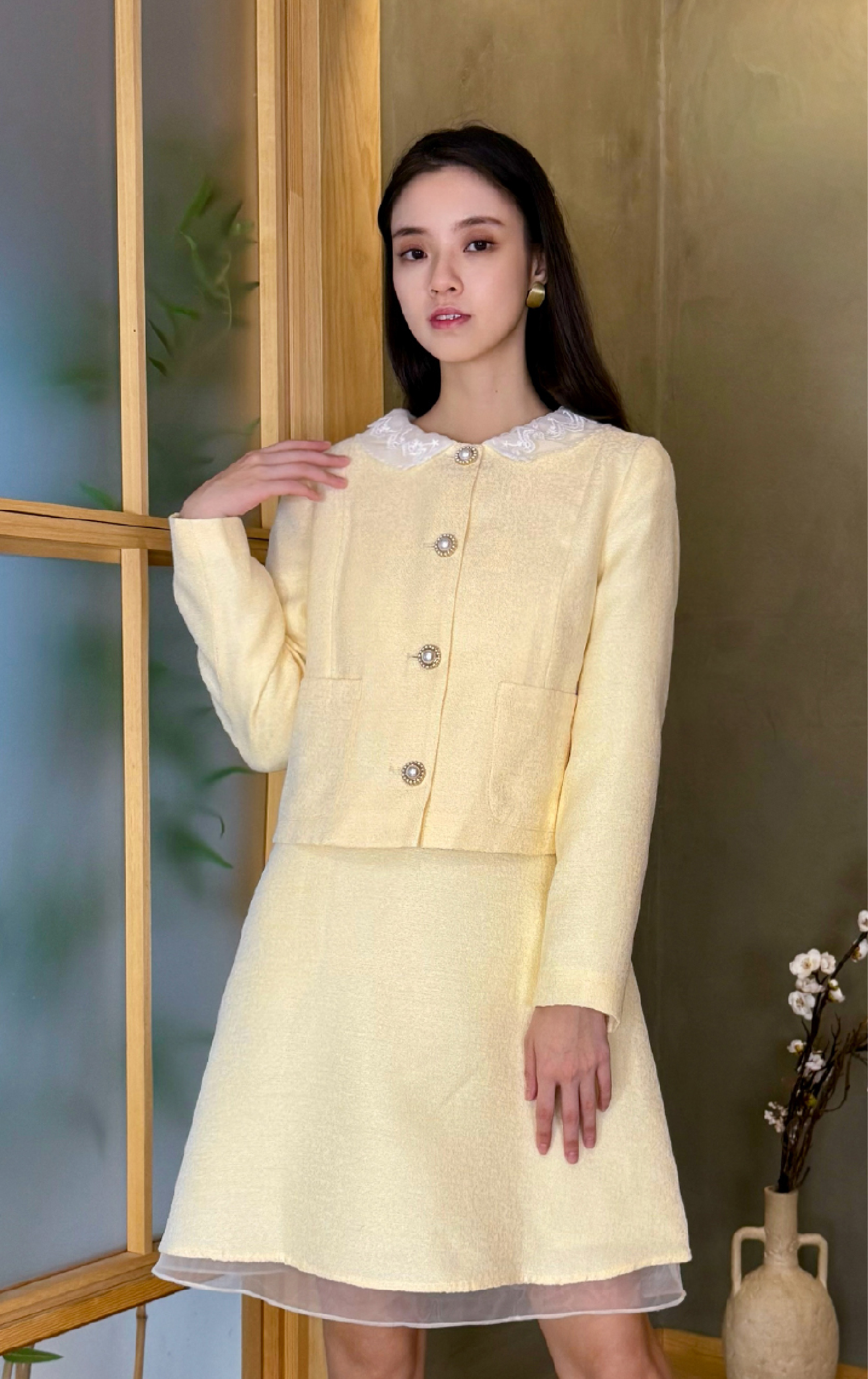 Lace Collar Button-Down Jacket JK0923