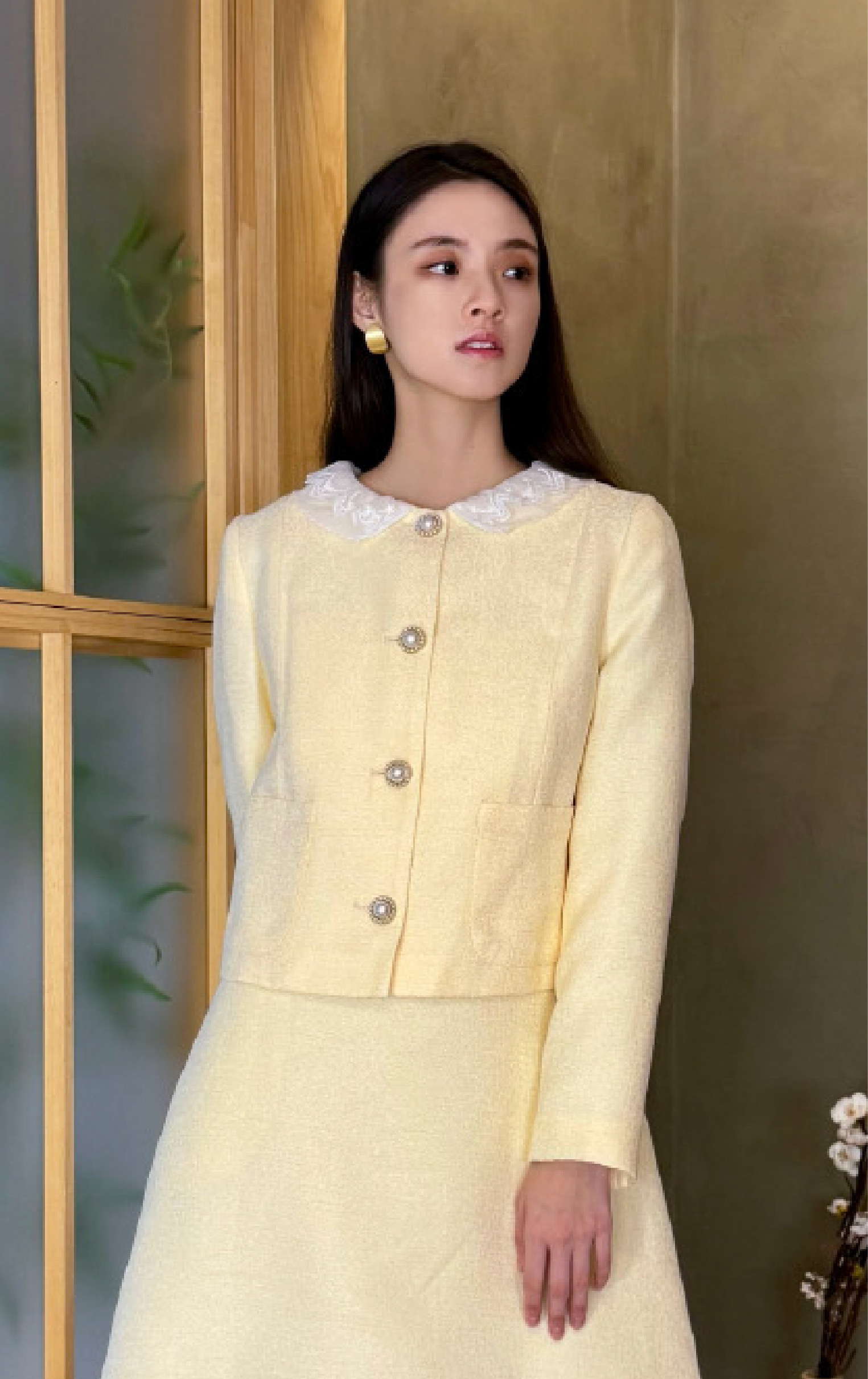 Lace Collar Button-Down Jacket JK0923