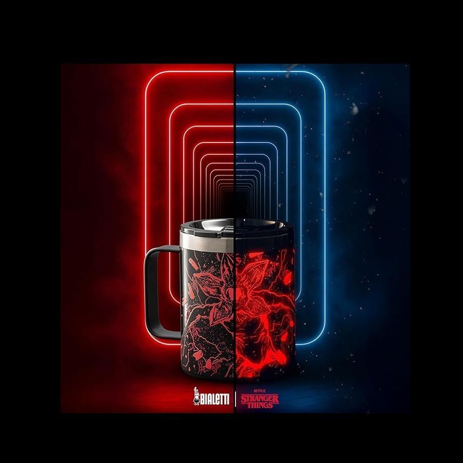 意大利 BIALETTI x Stranger Things 怪奇物語 420ml 夜光保溫耳杯 -STRTH02AFB