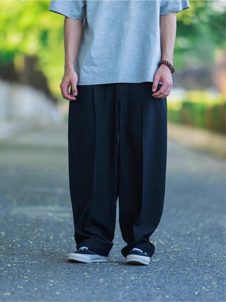 #預購 BTB 25AW 復古 羊毛混紡 抗皺垂墜 直筒寬鬆 休閒西裝褲 兩色