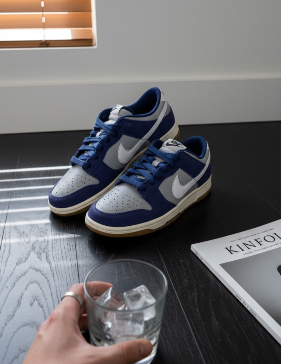 男鞋 NIKE DUNK LOW RETRO SE 'Blue Gumr' 海軍藍 麂皮 復古 低筒 休閒鞋【IB6399-003】