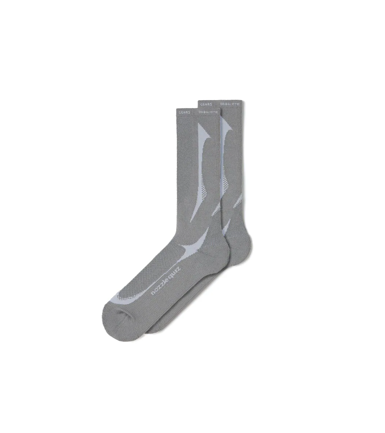 NOZZLE QUIZ  Tactel® Slash Socks 中高筒休閒襪 - 燼灰