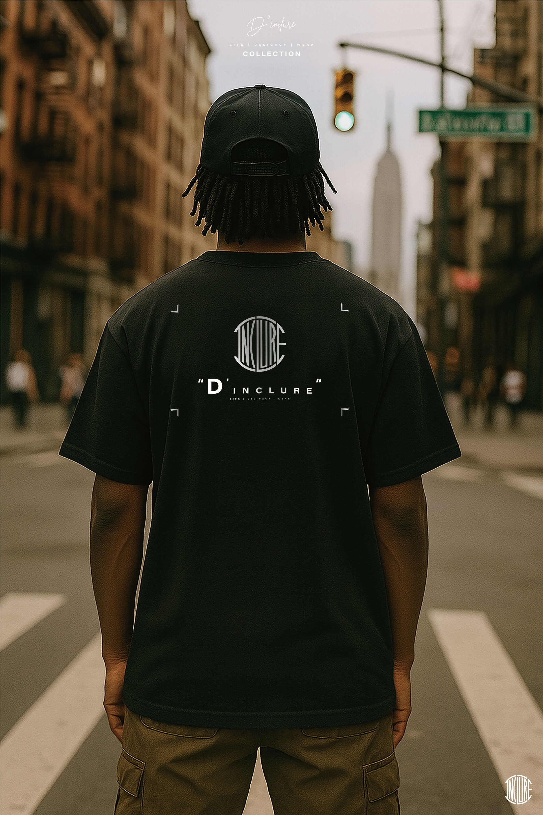 "D'INCLURE" - 大背LOGO短T〈DIN2509〉