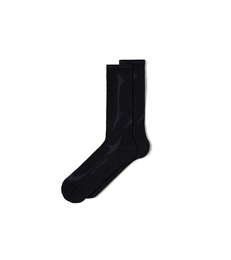 NOZZLE QUIZ  Tactel® Slash Socks 中高筒休閒襪 - 燼墨