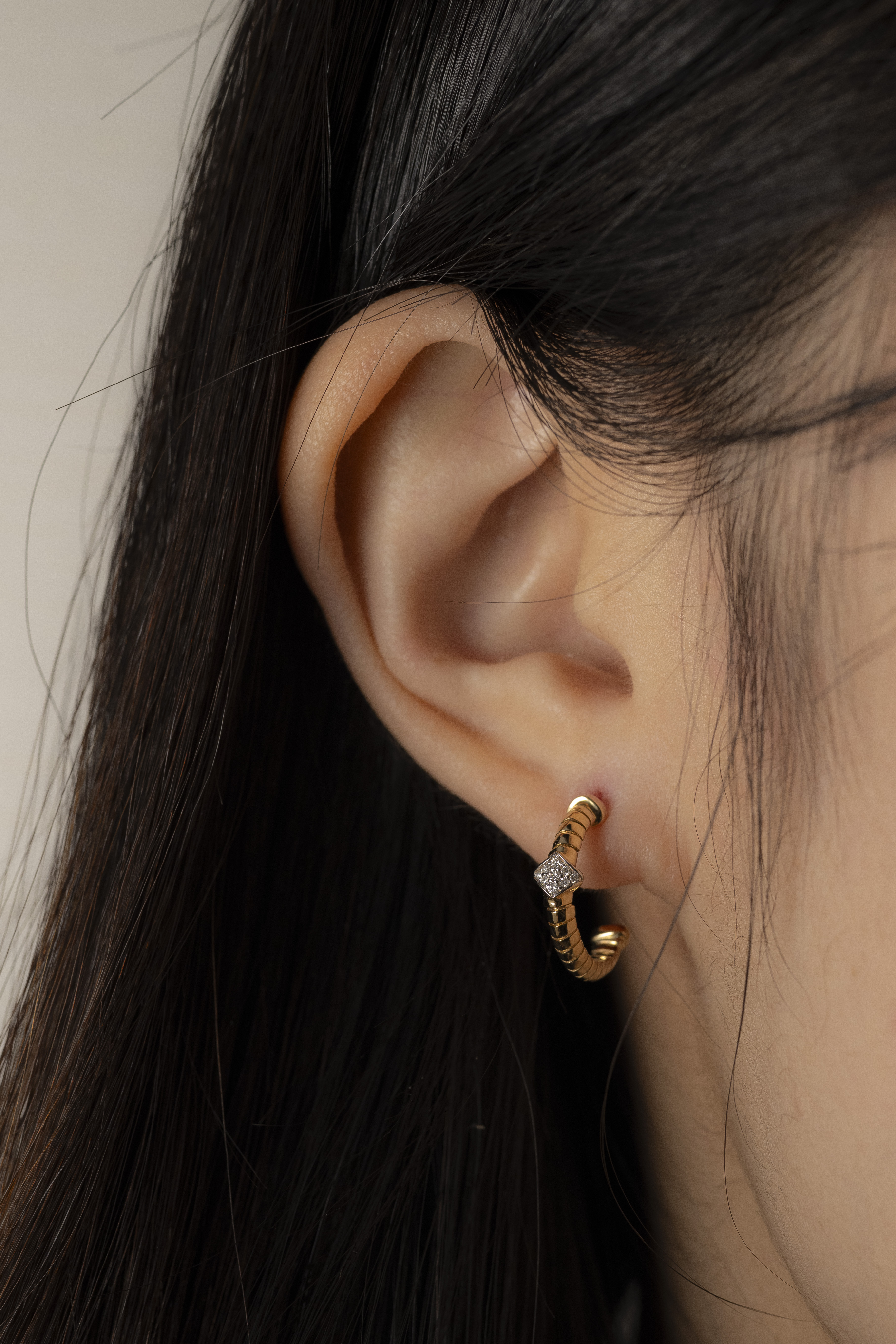 18K échelle Diamond Earring