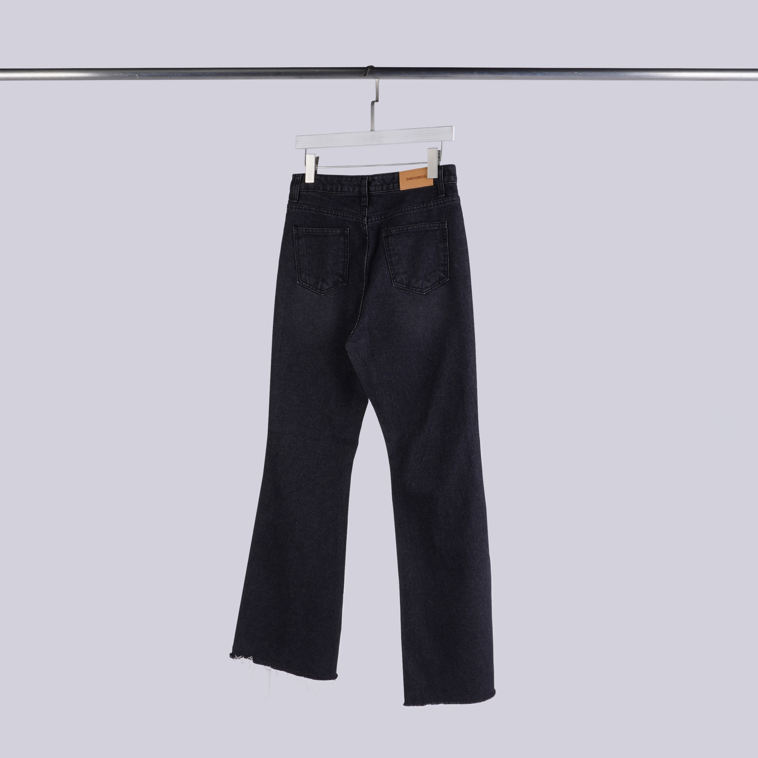 復古刷色不修邊小喇叭褲 | 碳灰