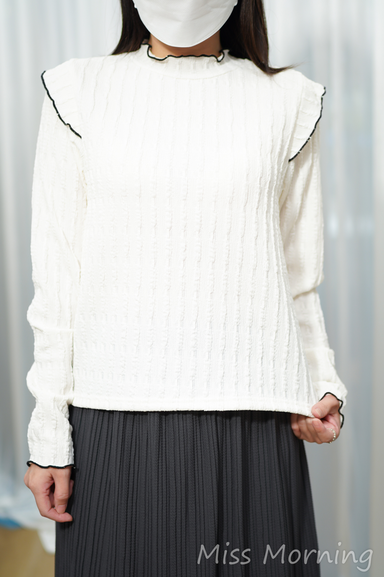 免燙撞色邊邊上衣(14858)