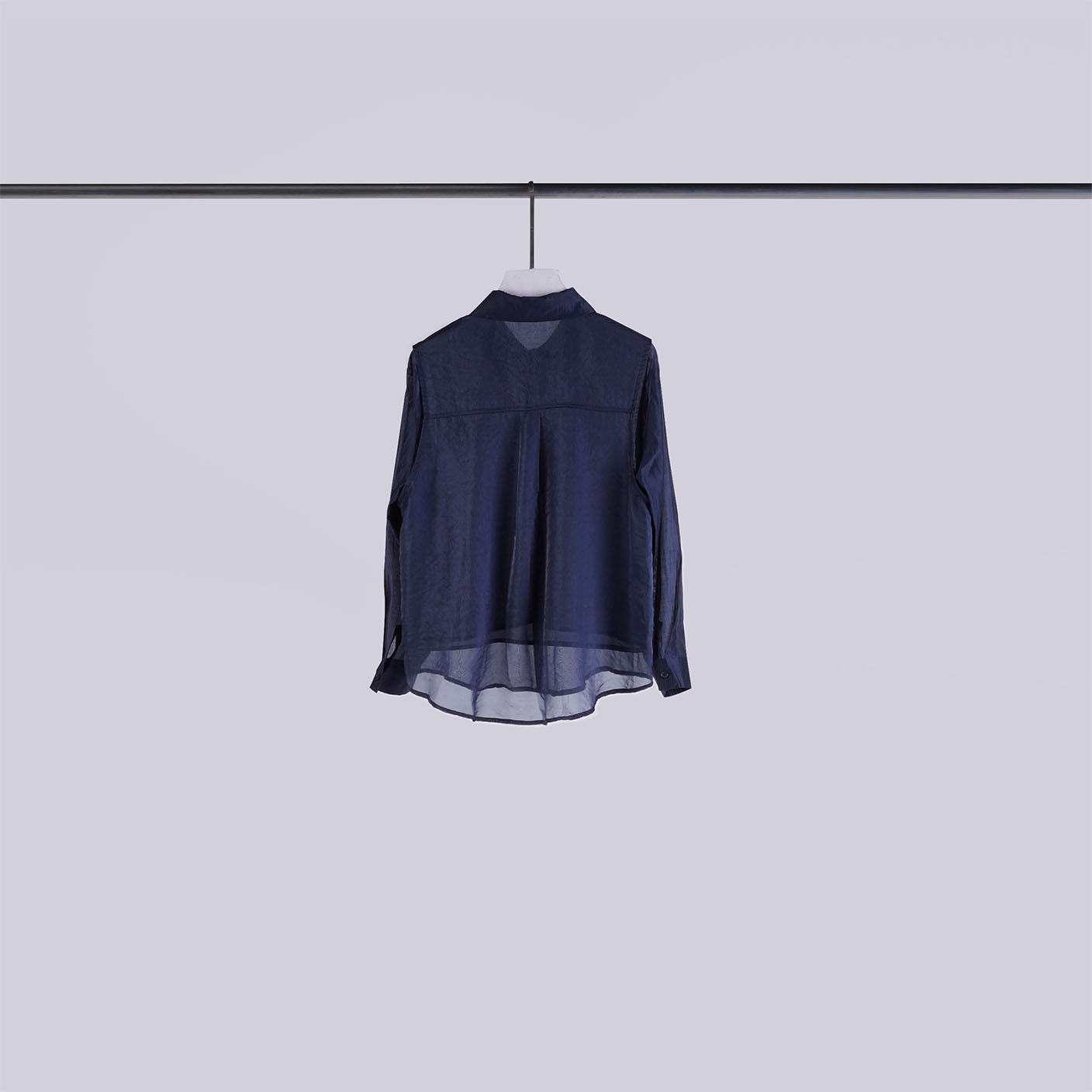 質感雙層微透珠光襯衫 | 星空藍