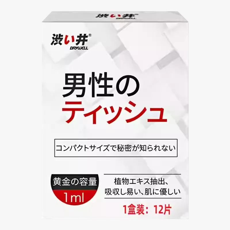 日本澀井 DRYWELL男用持久濕紙巾 （12片）