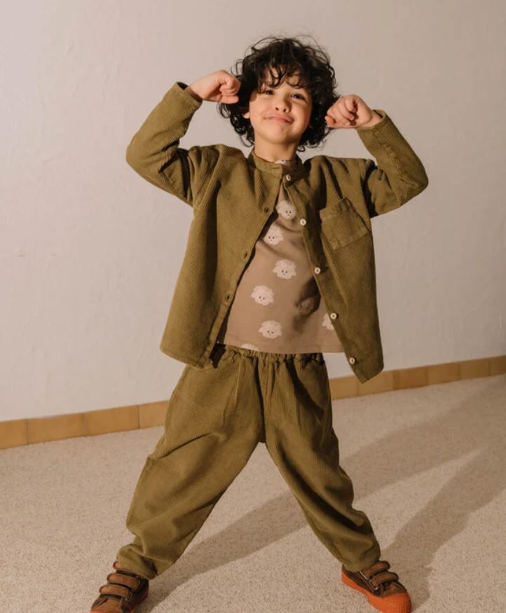 STUDIO BOHEME PARIS 燈芯絨小立領襯衫 Chemise Jim-Vert nutria