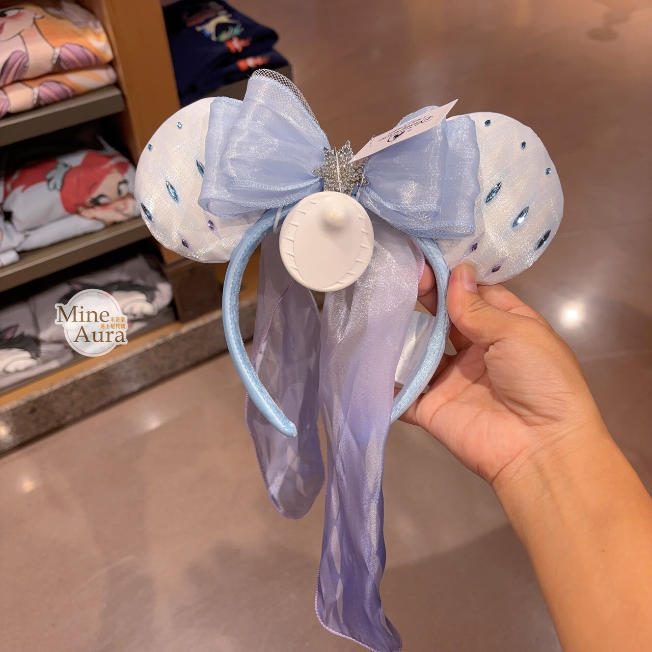 艾莎 Elsa 頭紗設計 米妮 立體耳朵 造型 髮圈 髮箍 冰雪奇緣 Frozen -上海迪士尼樂園