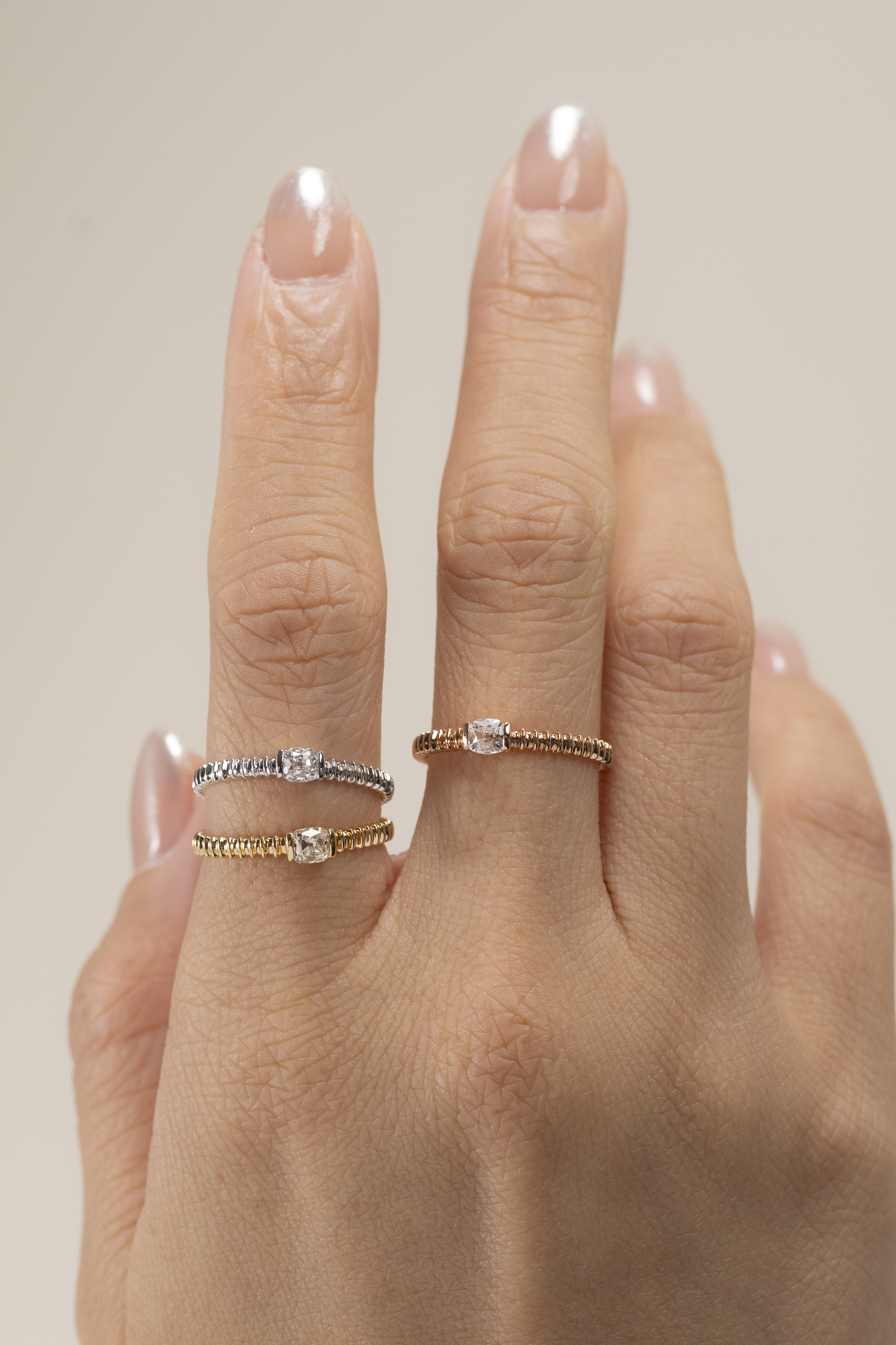 18K Old Mine Cut Diamond Ring