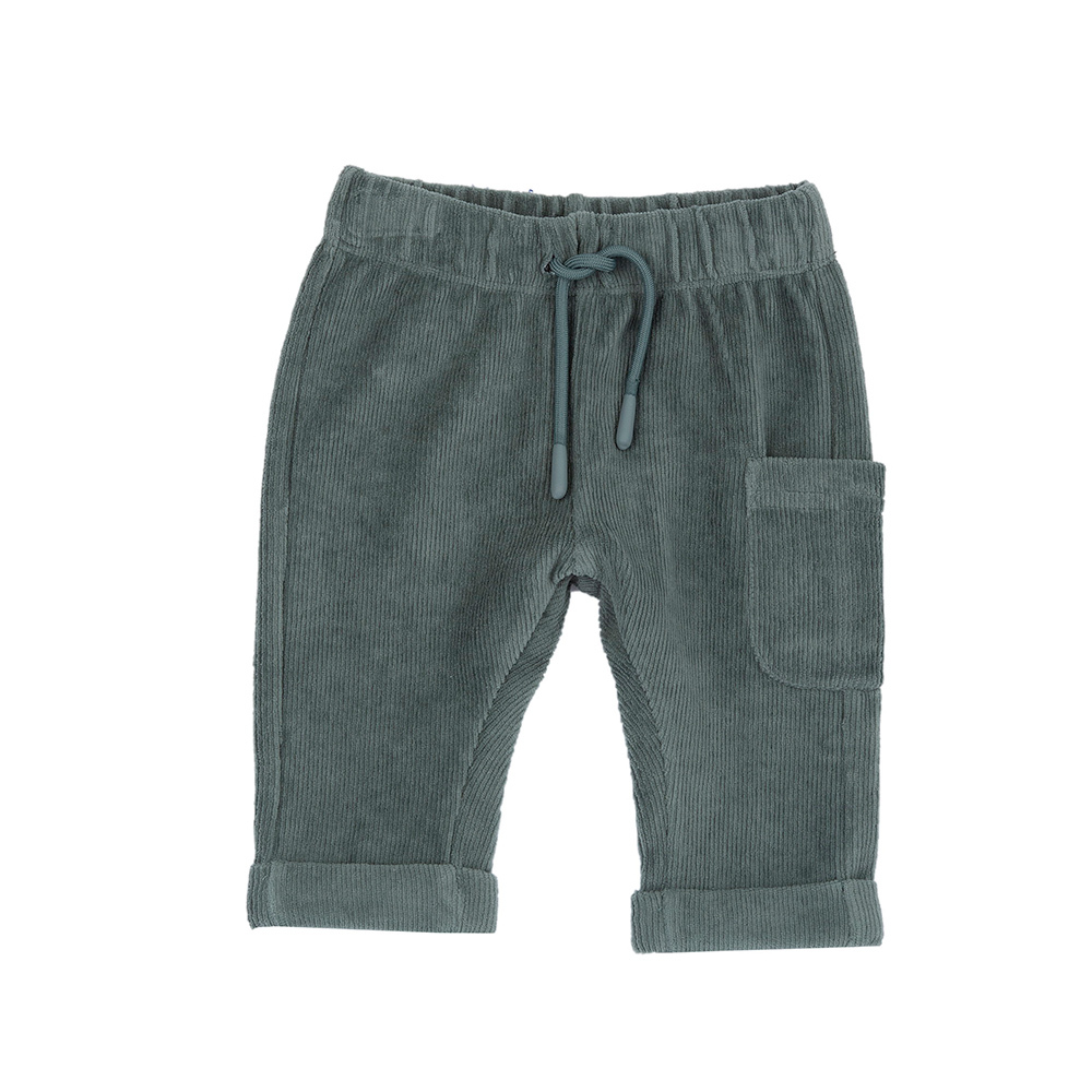 森林動物-條絨反折彈性長褲