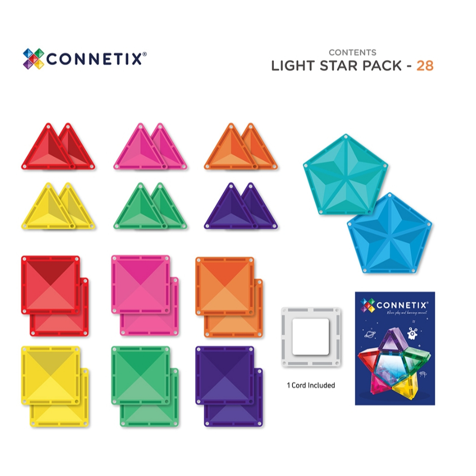 【樂森藥局】澳洲 Connetix 繽紛磁力積木 - 星光閃閃組 28pc