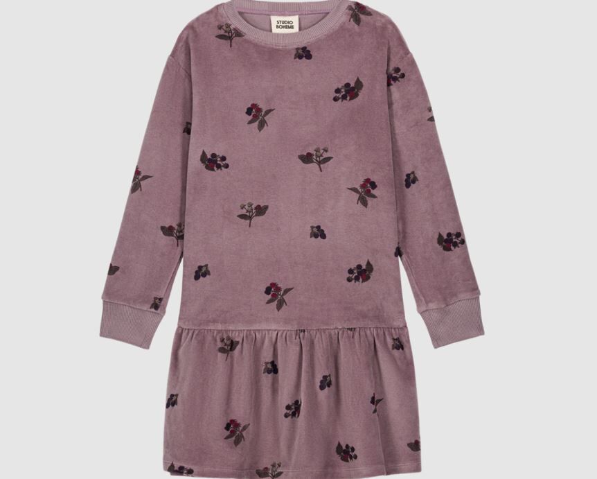 STUDIO BOHEME PARIS 天鵝絨莓果連身裙 Robe Chicas-Mauve twillight mûres