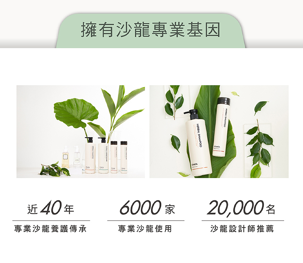 擁有沙龍專業基因,近40年專業沙龍養護傳承,6000家專業沙龍使用,20000名設計師推薦