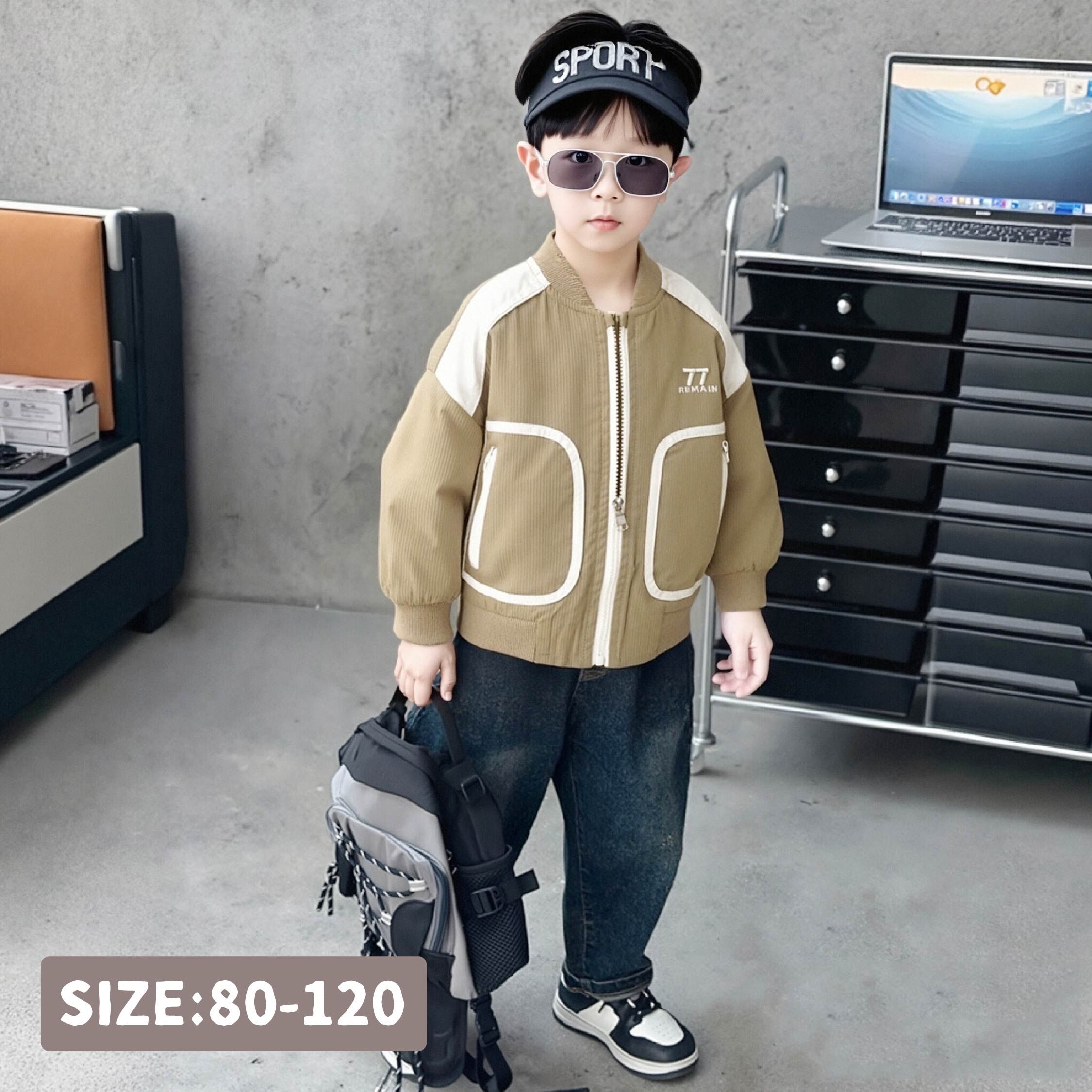 【H55349】幸運77刺繡直條壓紋外套