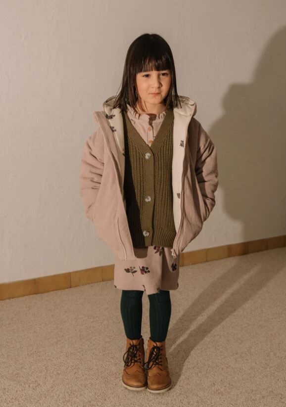 STUDIO BOHEME PARIS 燈芯絨胖胖外套 Manteau Frio-Mauve pâle mûres