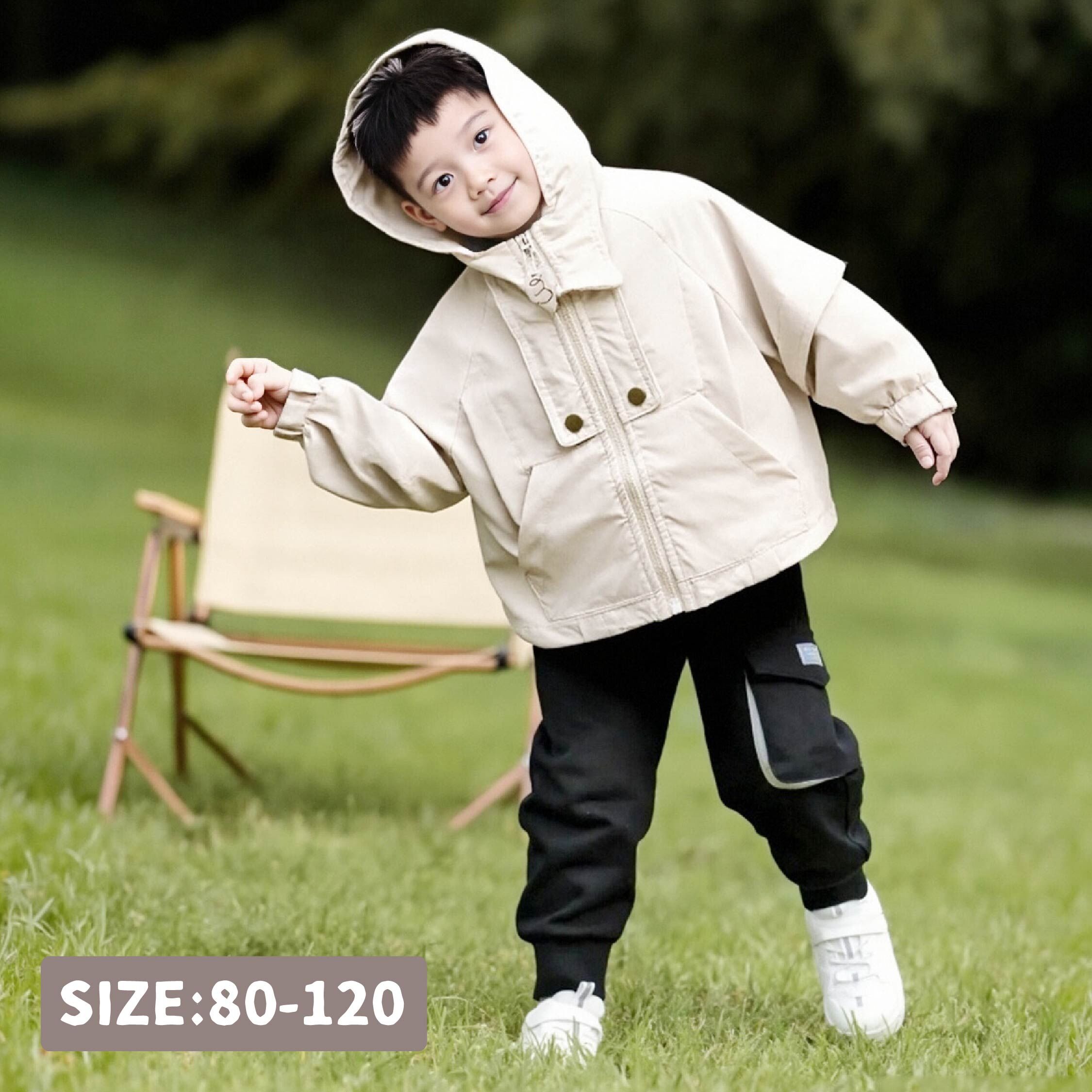 【H55351】質感鈕釦裝飾舒適連帽外套