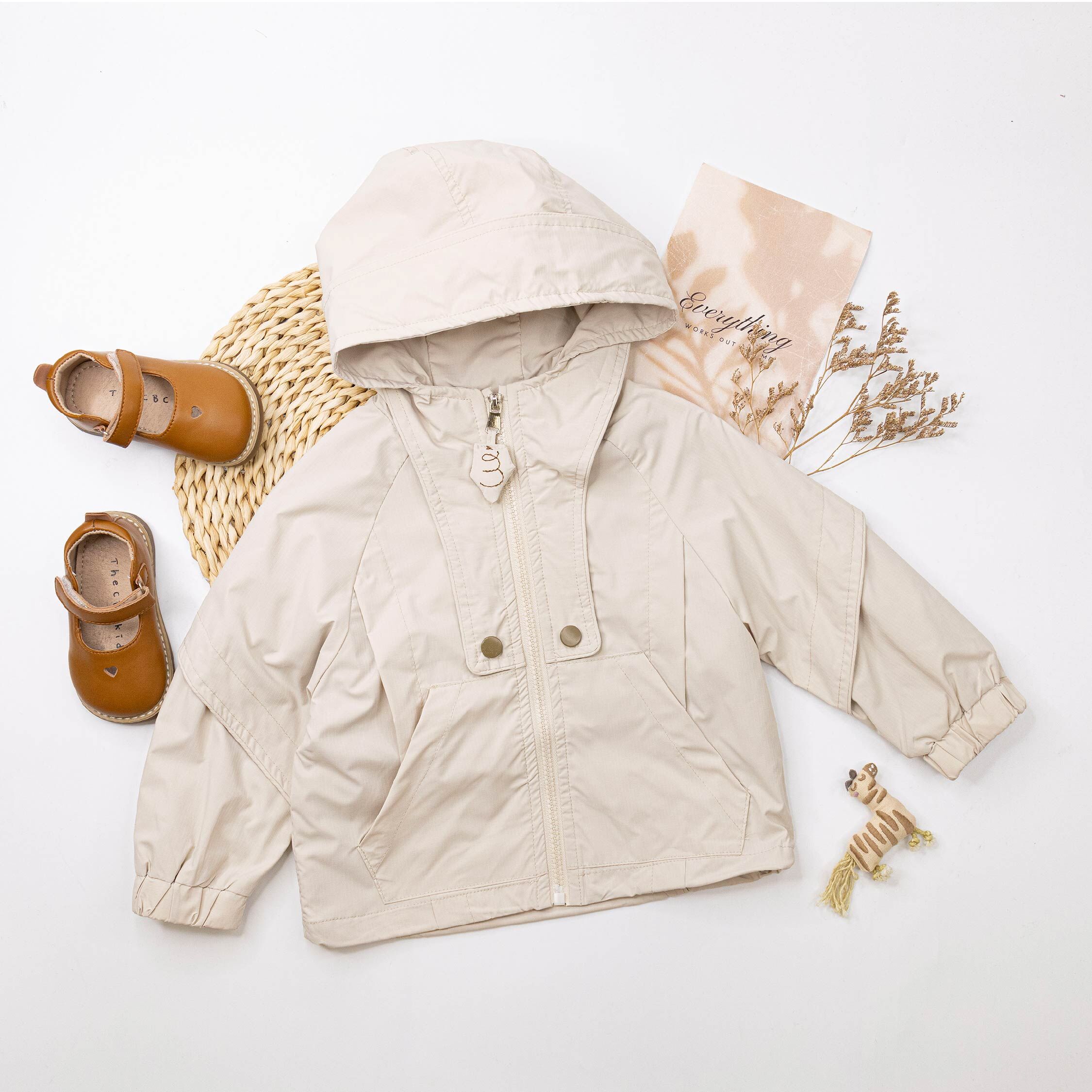 【H55351】質感鈕釦裝飾舒適連帽外套